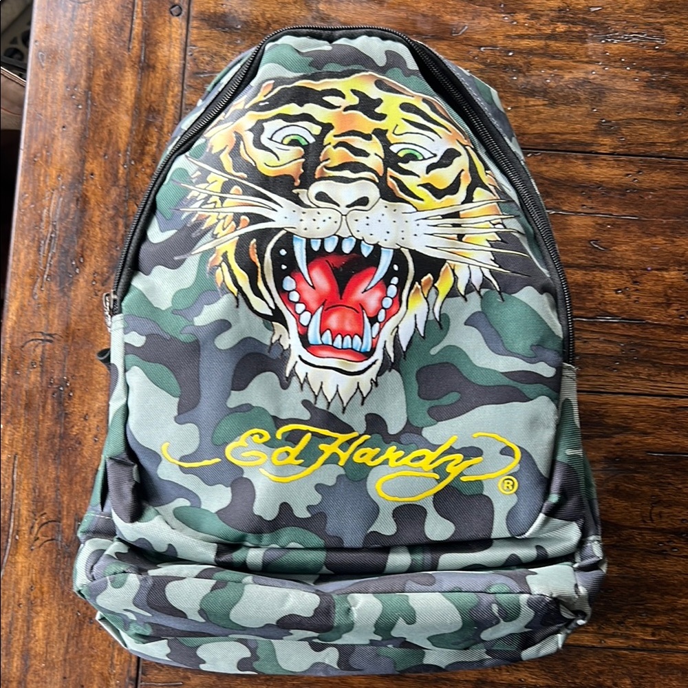 Ed Hardy Green Tiger Backpack